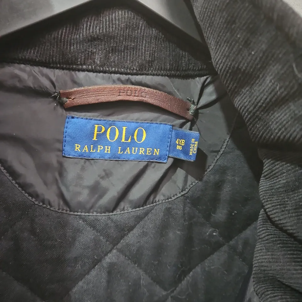 POLO RALPH LAUREN QUILTED JACKET – BLACK, MEN’S 4XB