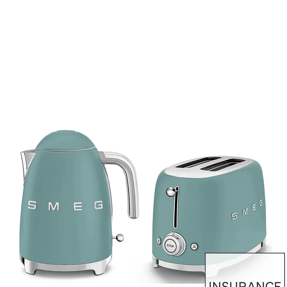 SMEG RETRO STYLE KETTLE AND 2-SLICE TOASTER - EMERALD GREEN