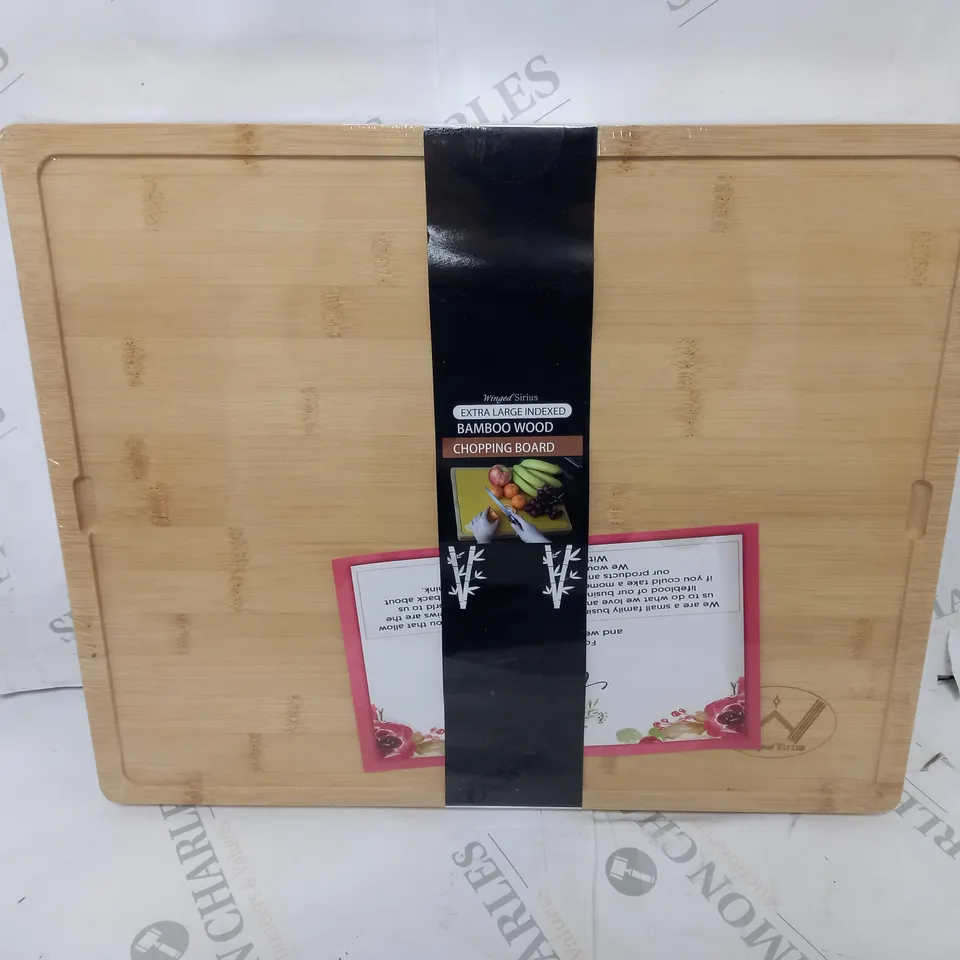 SEALED WINGED SIRIUS EXTRA LARGE 7-IN-1 BAMBOO WOOD CHOPPING BOARD SET