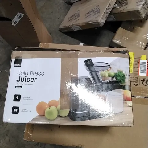 BOXED KEPLIN COLD PRESS JUICER INCLUDES RECIPE BOOK - BLACK