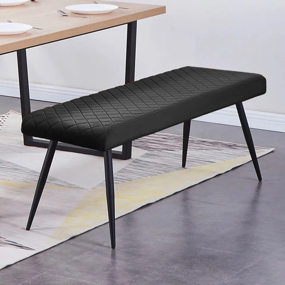 BOXED DEPUE VELVET/FAUX LEATHER 130CM UPHOLSTERED BENCH FOR 2 PERSON 