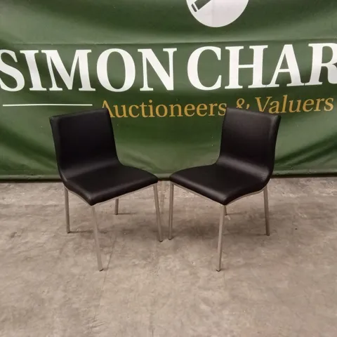 SET OF 2 QUALITY DESIGNER AUDREY DINING CHAIRS, PU LEATHER