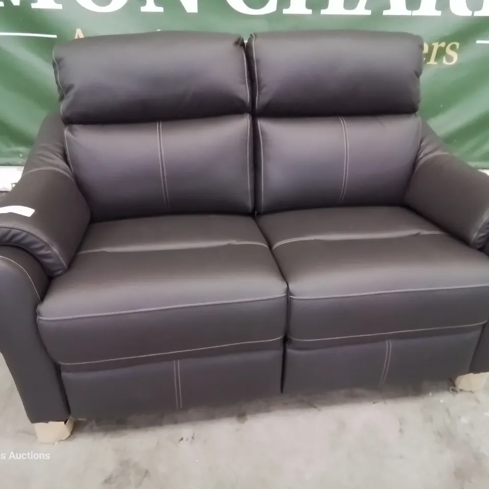 QUALITY BRITISH DESIGNER & MANUFACTURED G PLAN HURST SMALL TWO SEATER SOFA CAMBRIDGE BUFFALO LEATHER 