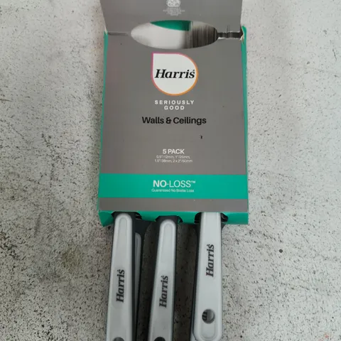 HARRIS WALLS & CEILINGS NO-LOSS PAINTBRUSHES – 5 PACK