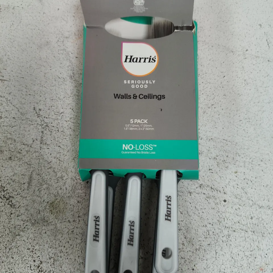 HARRIS WALLS & CEILINGS NO-LOSS PAINTBRUSHES – 5 PACK