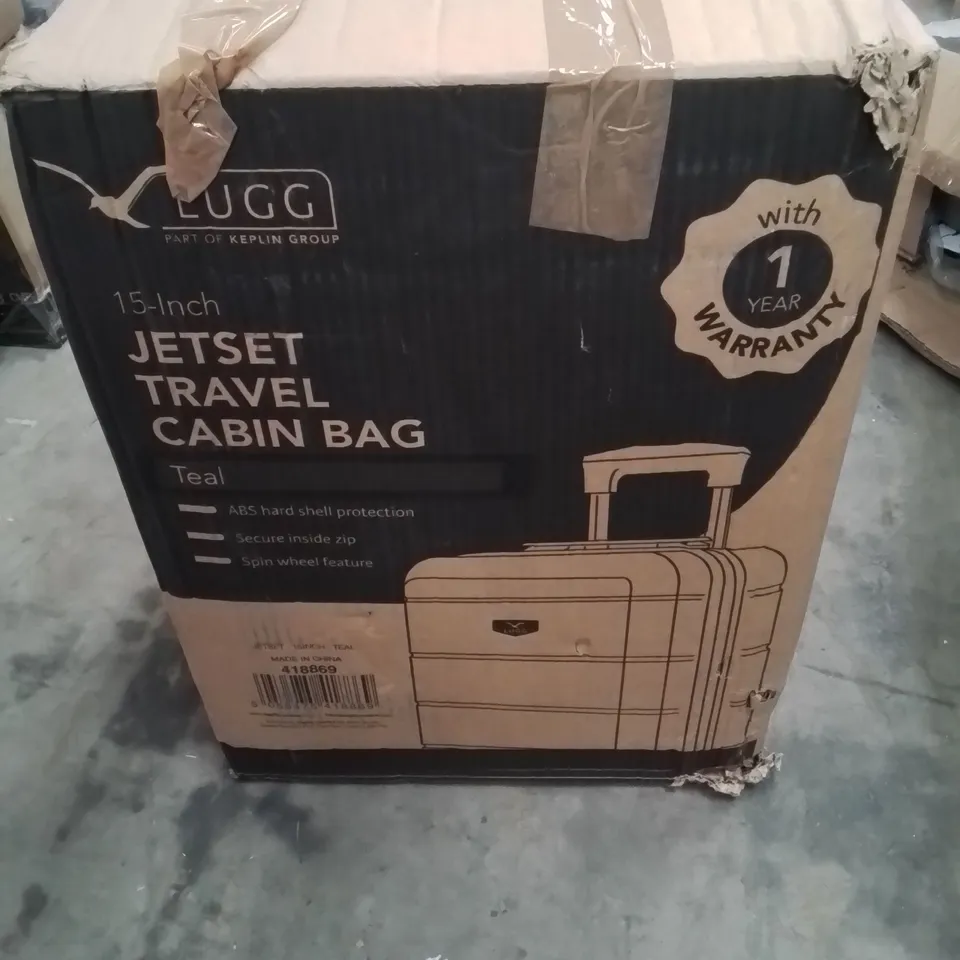BOXED LUGG 15INCH JETSET TRAVEL CABIN BAG TEAL