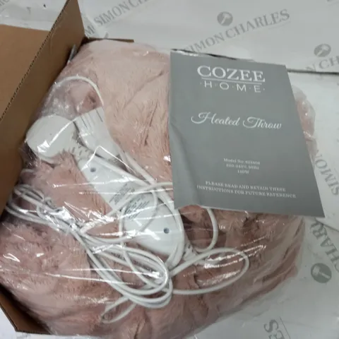 COZEE HOME HEATED BLANKET IN PINK
