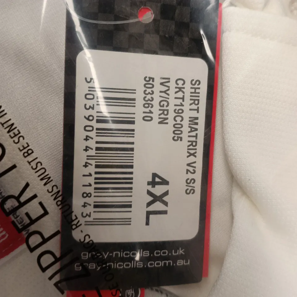 GRAY-NICOLLS SHIRT MATRIX V2 S/S – WHITE, 4XL