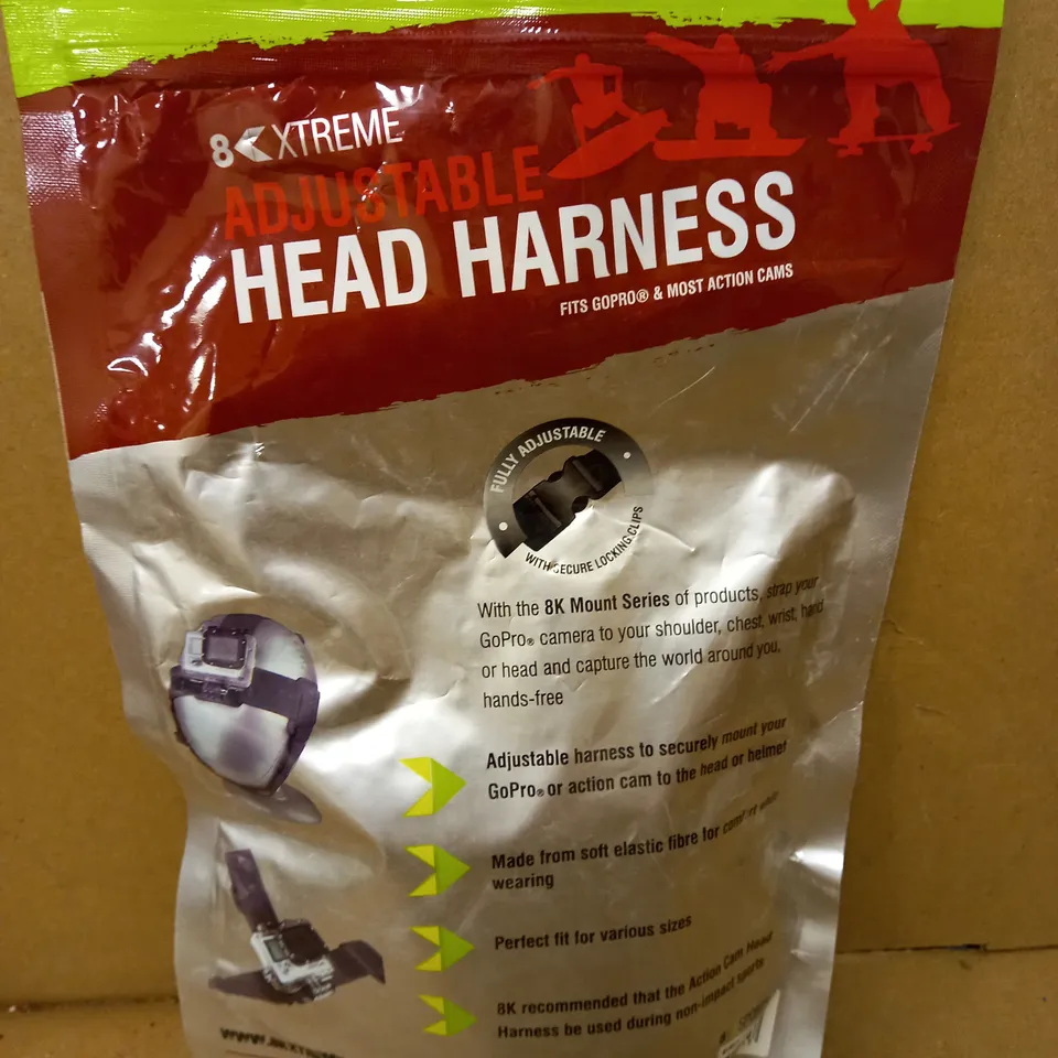8K EXTREME HEAD HARNESS - FITS GOPRO & MOST ACTION CAMS