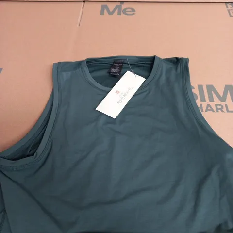 SWEATY BETTY BREATH EASY TOP MUSCLE TANK β TREK GREEN β SIZE S
