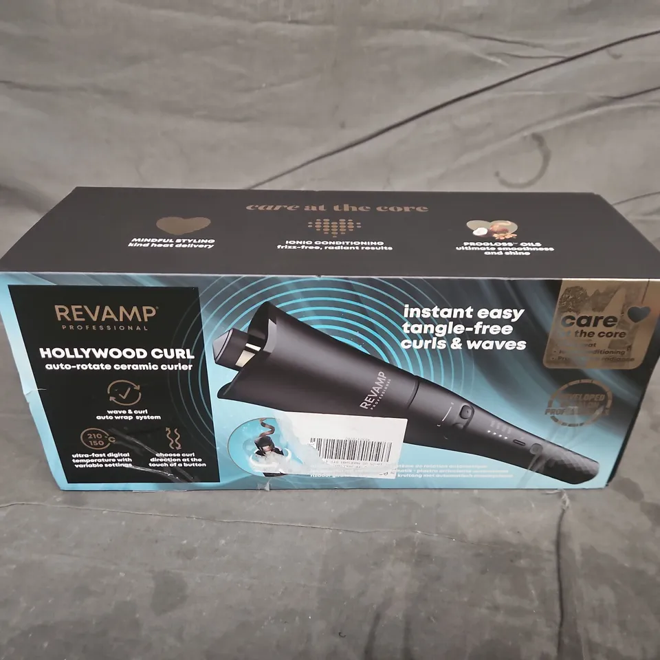 BOXED REVAMP HOLLYWOOD CURL AUTO-ROTATE CERAMIC CURLER CL-2000X-GB