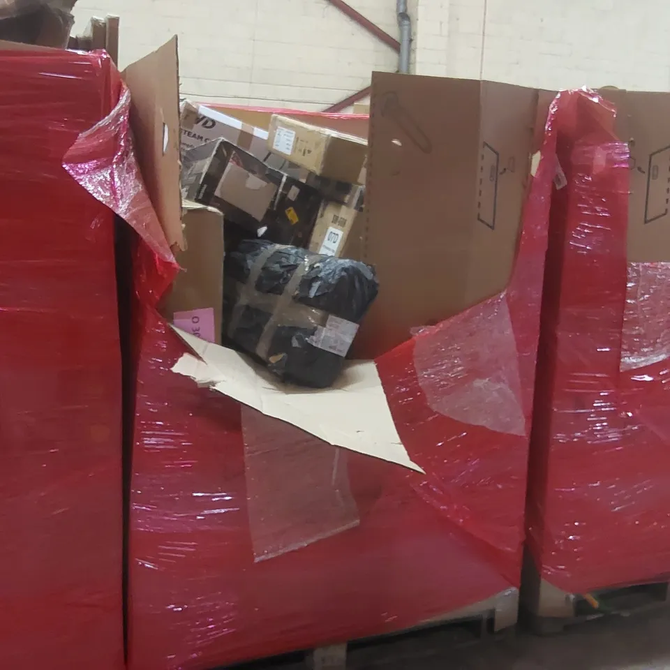 PALLET CONTAINING ASSORTED ITEMS TO INCLUDE: STAIR CLIMBER, L'OR BARISTA COFFEE MACHINE, STEAM CLEANERS, CERAMIC HOB ECT