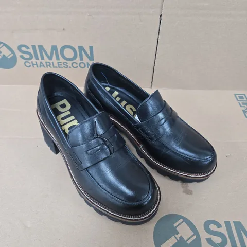 HUSH PUPPIES GIAVANNA LOAFER – BLACK LEATHER, UK SIZE 3