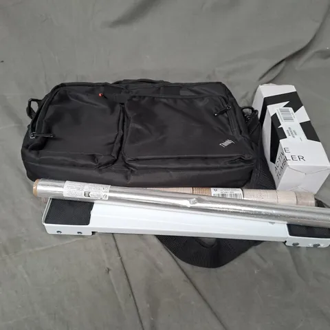 APPROXIMATELY 20 ASSORTED HOUSEHOLD PRODUCTS TO INCLUDE THINKPAD LAPTOP BAG, TUMBLER BOTTLE, WALLPAPER, ETC 