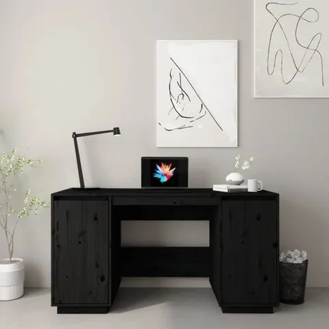 BOXED WOODBINE DESK, BLACK (1 BOX)