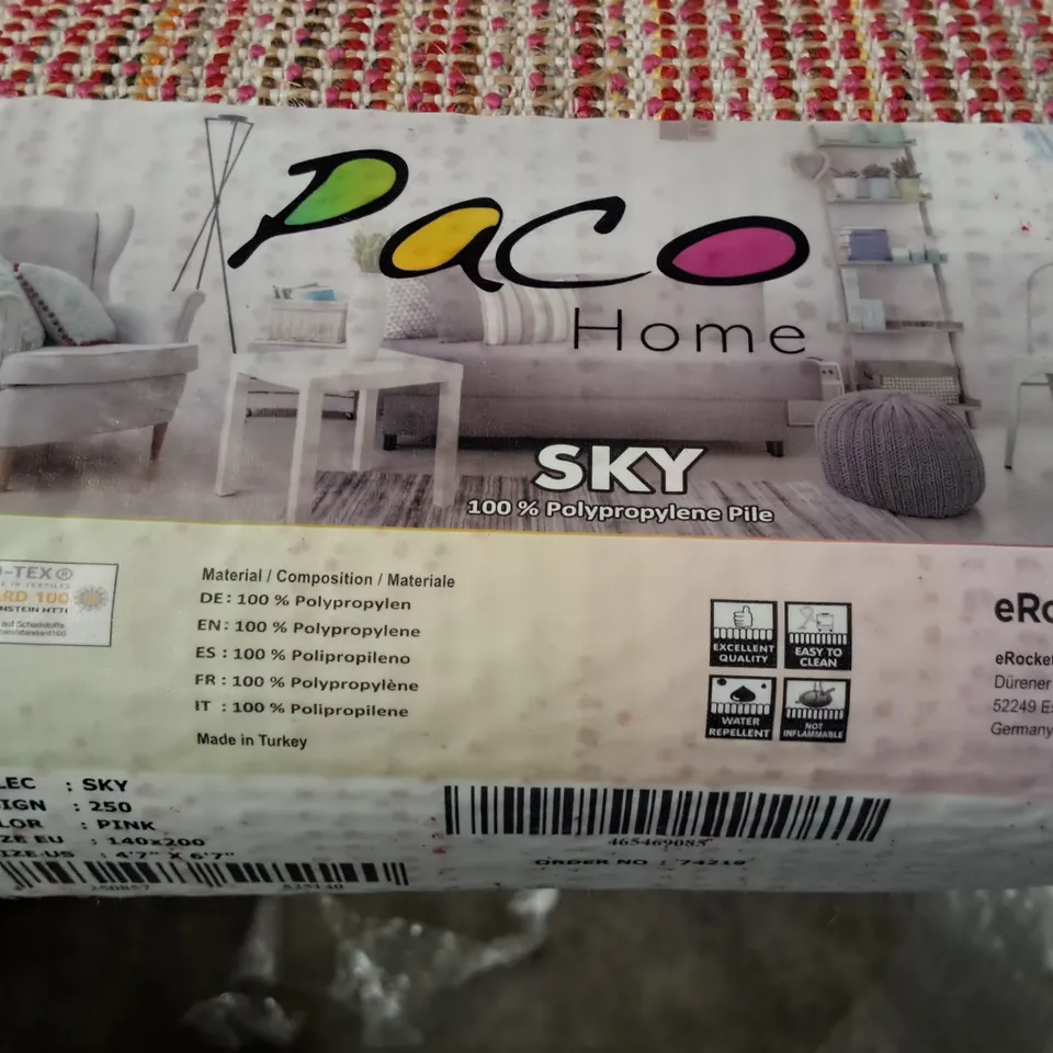 BRAND NEW PACO SKY PINK RUG - 140X200CM