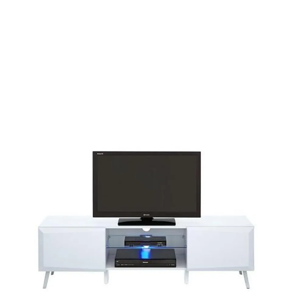 BOXED XANDER HIGH GLOSS WIDE TV STAND WHITE