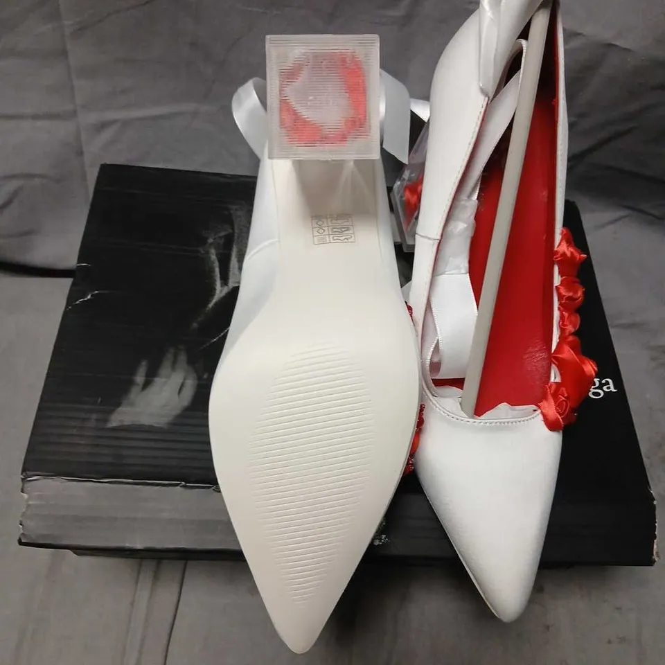 KOI BELLA'S NIGHTMARE ROSE HEELS - PEARL (WHITE), UK 6