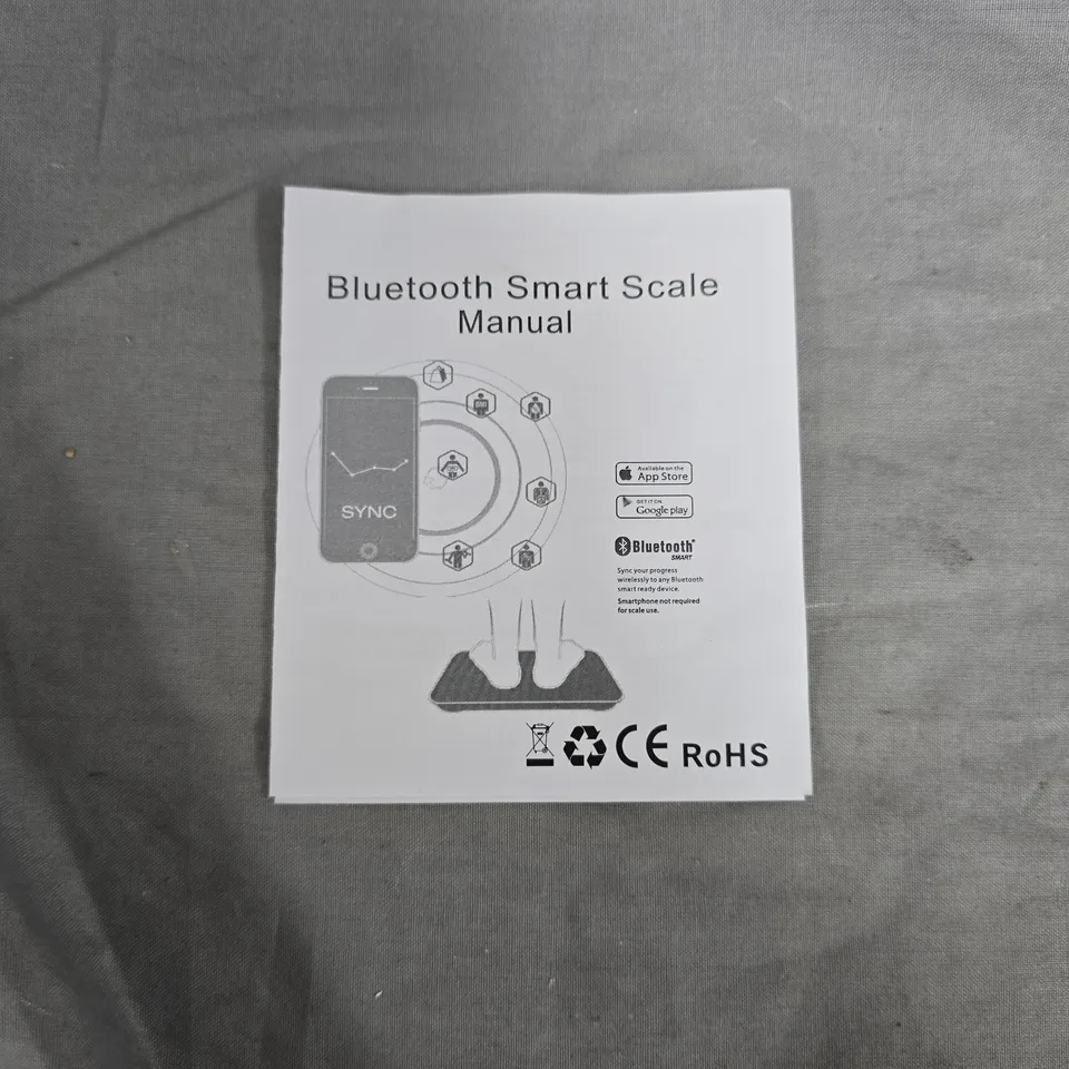 BLUETOOTH SMART SCALE – WHITE SQUARE PLATFORM WITH MANUAL