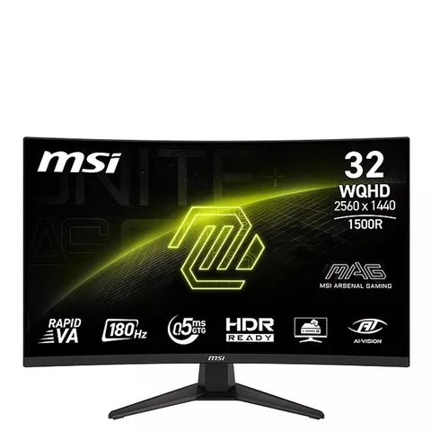 MSI MAG 321CQF E18 32-INCH, WQHD, 180HZ, 0.5MS, ADAPTIVE SYNC 1000R CURVED GAMING MONITOR