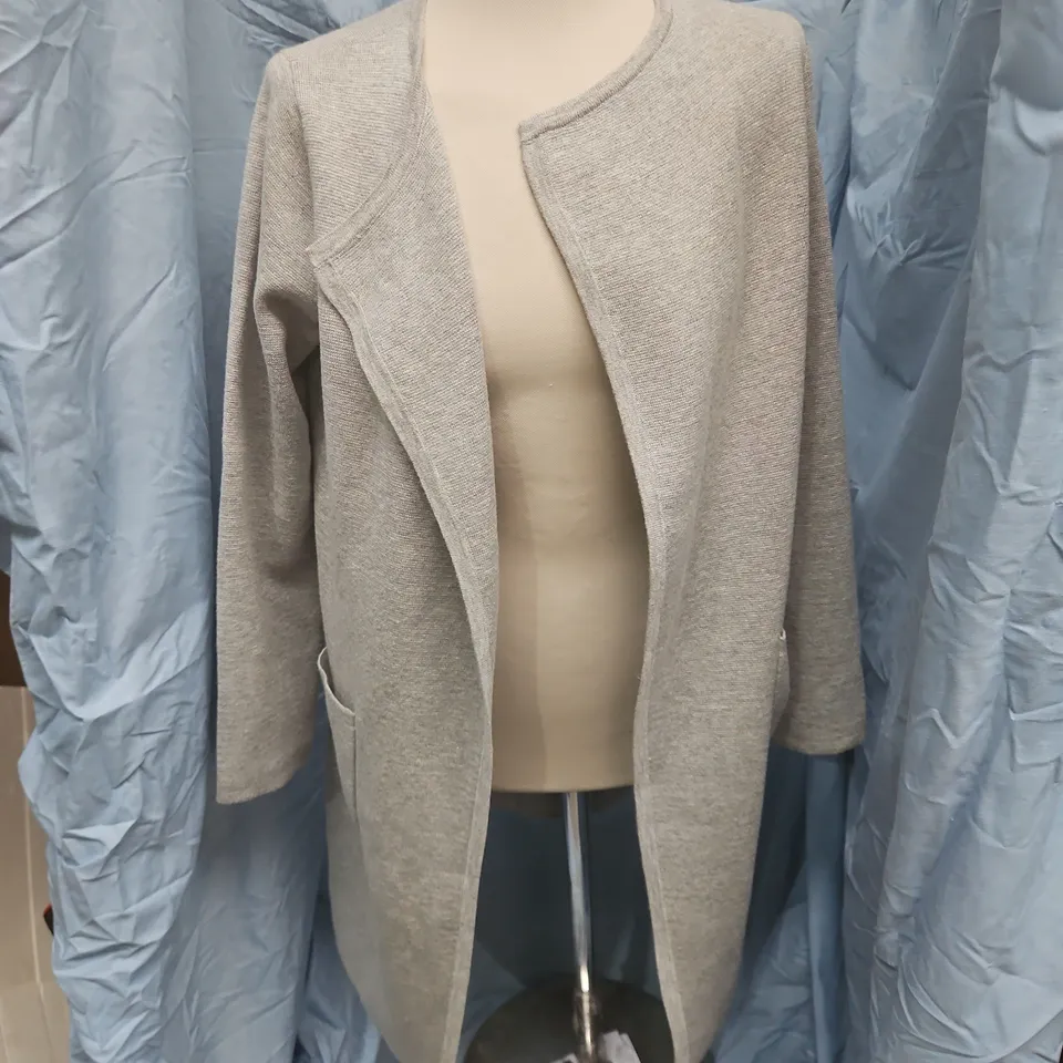 J.CREW 365 OPEN-FRONT DRAPED CARDIGAN – GREY, UK XS