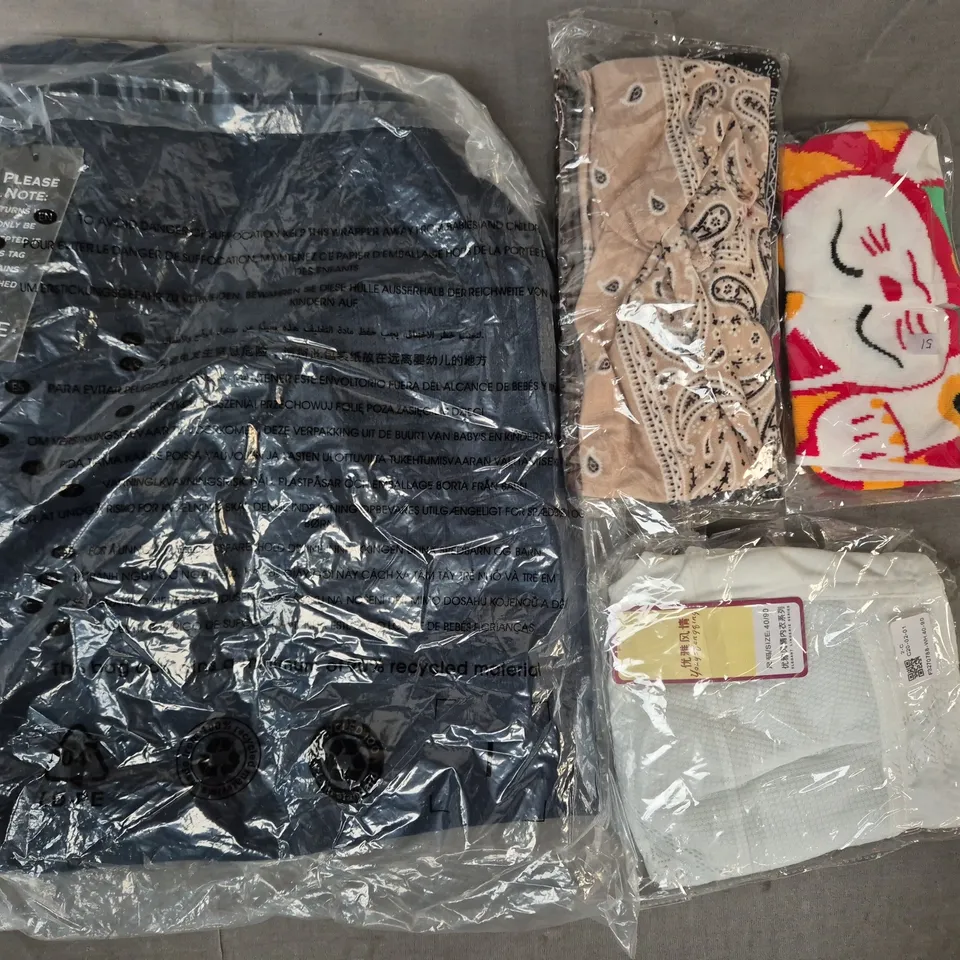 BOX OF APPROXIMATELY 20 ASSORTED CLOTHING AND FASHION ITEMS IN VARIOUS STYLES, SIZES, AND COLOURS - COLLECTION ONLY