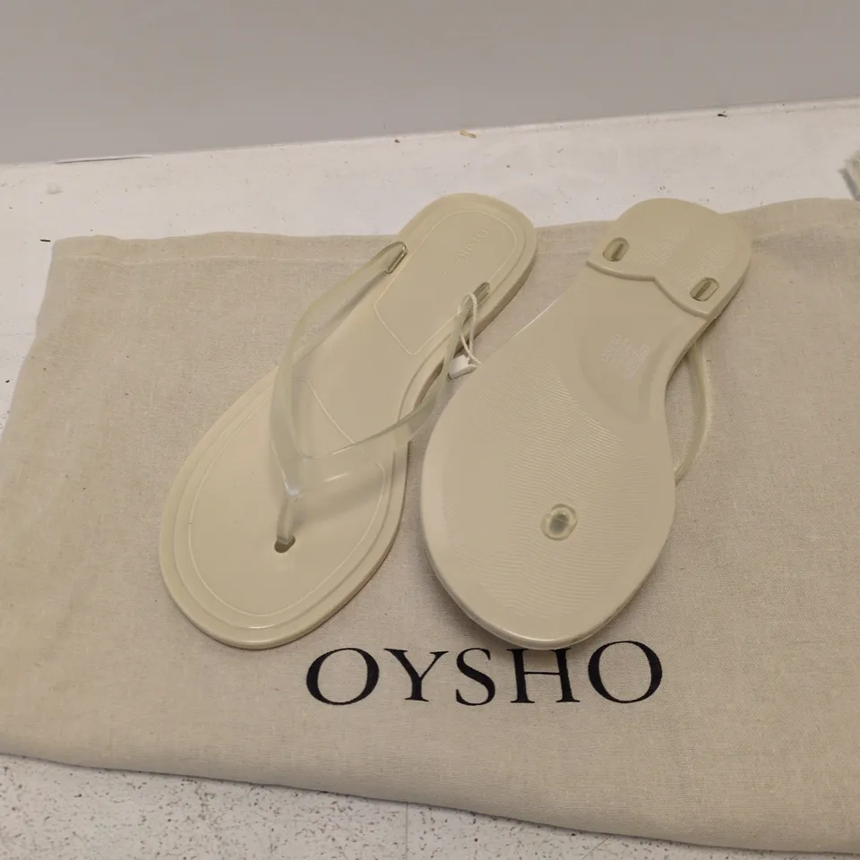 OYSHO WOMEN'S SANDALS, BEIGE/OFF-WHITE, UK 6 (EUR 37) – DUST BAG