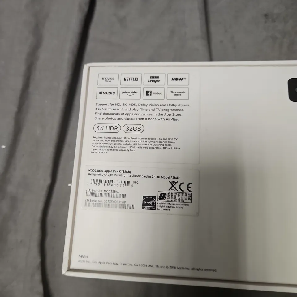 APPLE TV 4K (32GB) SET-TOP BOX – BOXED