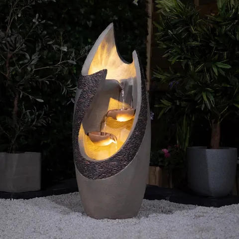 BOXED AUBREI POLYETONE FOUNTAIN WITH LIGHT (1 BOX)