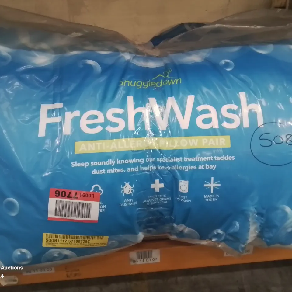 4 X BAGGED SNUGGLEDOWN FRESHWASH WHITE PILLOWS 