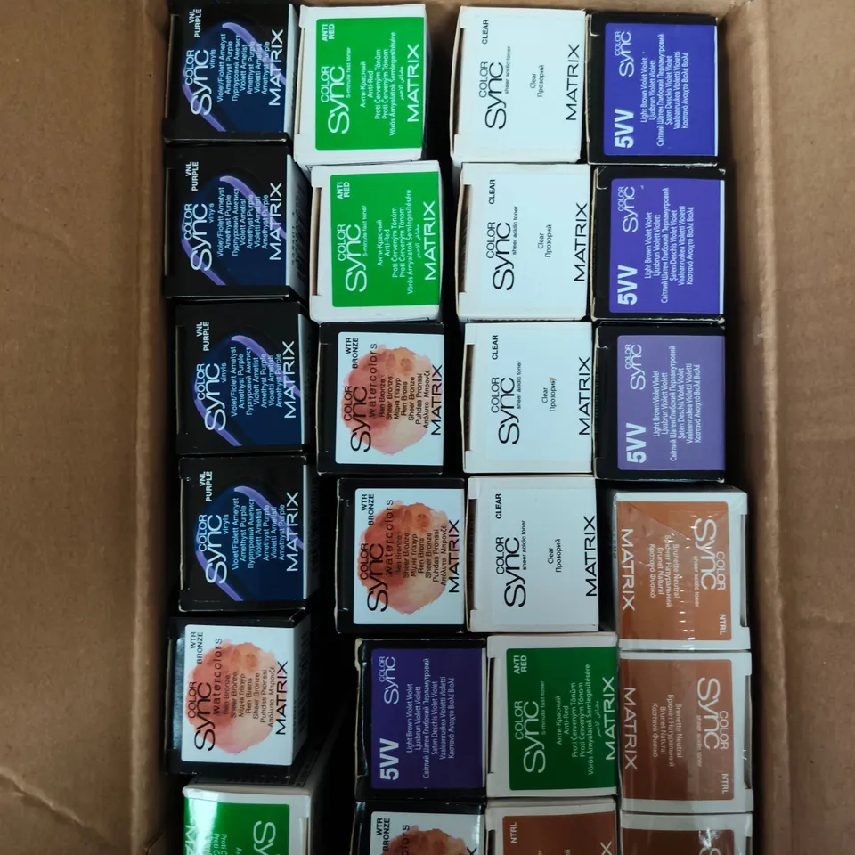 APPROXIMATELY 20 ASSORTED MATRIX SO COLOUR SYNC HAIR COLOURS 