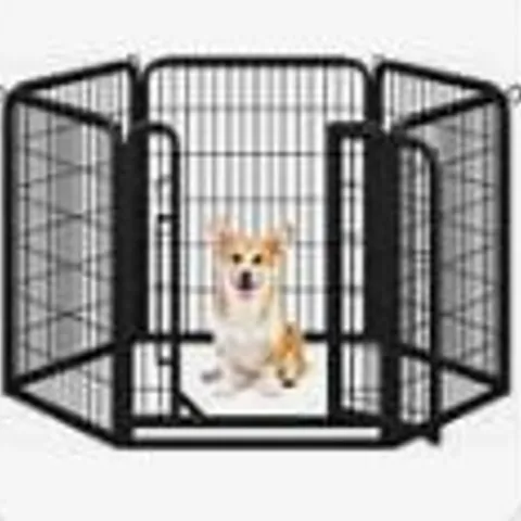 BOXED 80CM H 12 PANEL METAL EXERCISE PEN WITH DOOR (1 BOX)