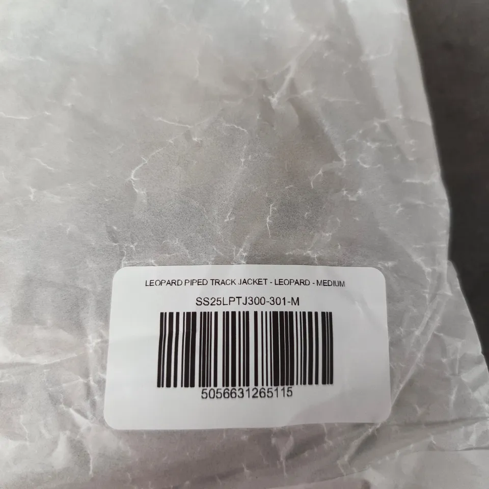 COLE BUXTON LEOPARD PIPED TRACK JACKET - LEOPARD PRINT - UK MEDIUM