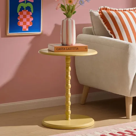 BOXED DUSK BONNIE BOBBIN SIDE TABLE - VIBRANT YELLOW (1 BOX)