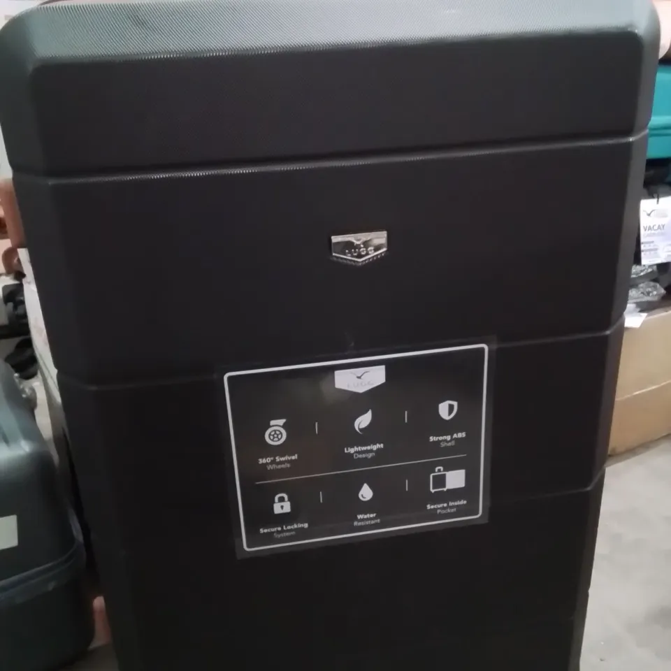 LUGG JETSET 28 INCH TRAVEL SUITCASE BLACK AND BROWN 