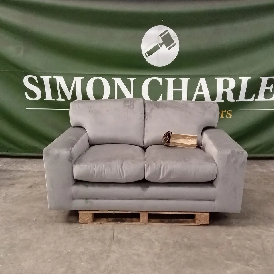 MANHATTAN 2 SEATER SOFA, GREY HOUSE VELVET