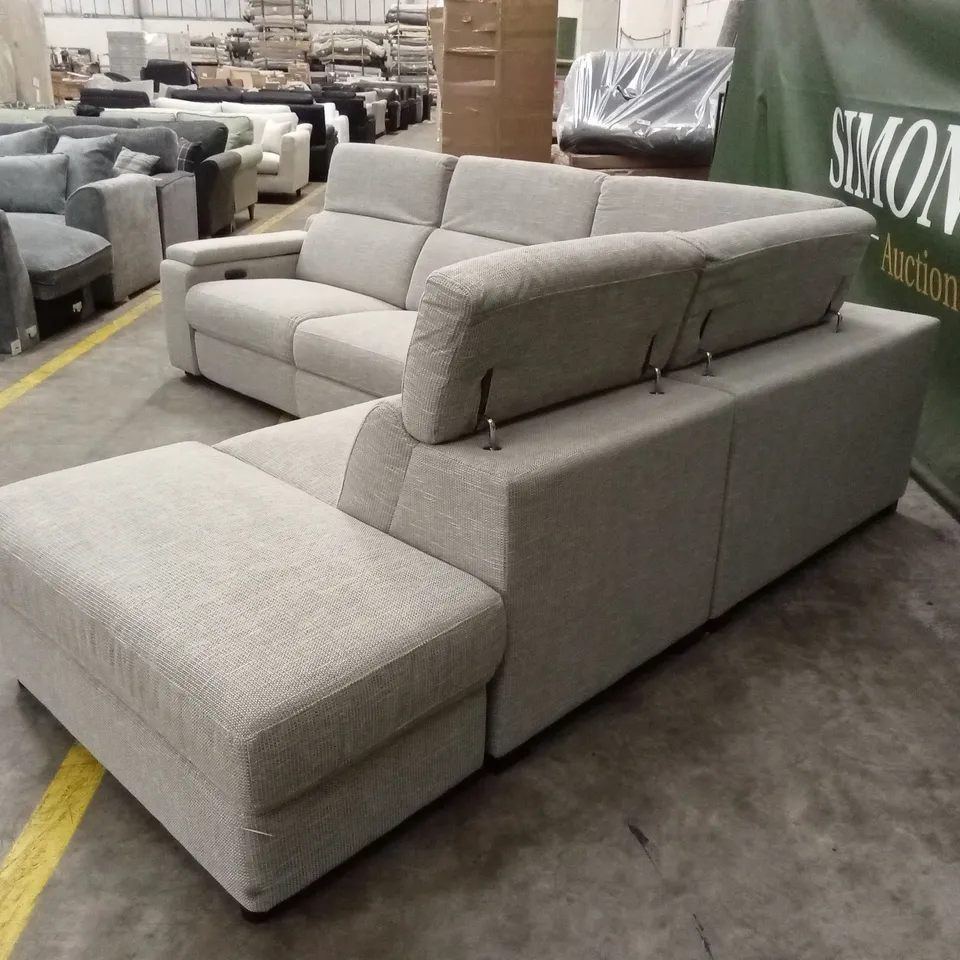 DETROIT FABRIC RIGHT HAND POWER RECLINER CORNER GROUP SOFA WITH CHARGING PORTS AND STORAGE RRP £1999