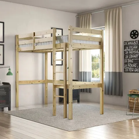 BOXED ICARUS HEAVY DUTY HIGH SLEEPER SOLID PINE BUNK BED (2 BOXES)