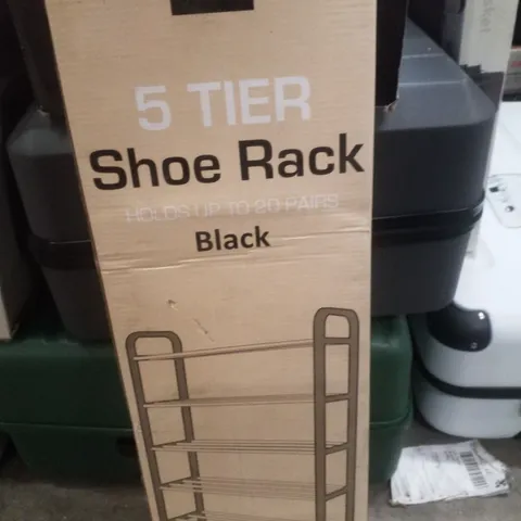 BOXED KEPLIN 5 TIER SHOE RACK - BLACK 