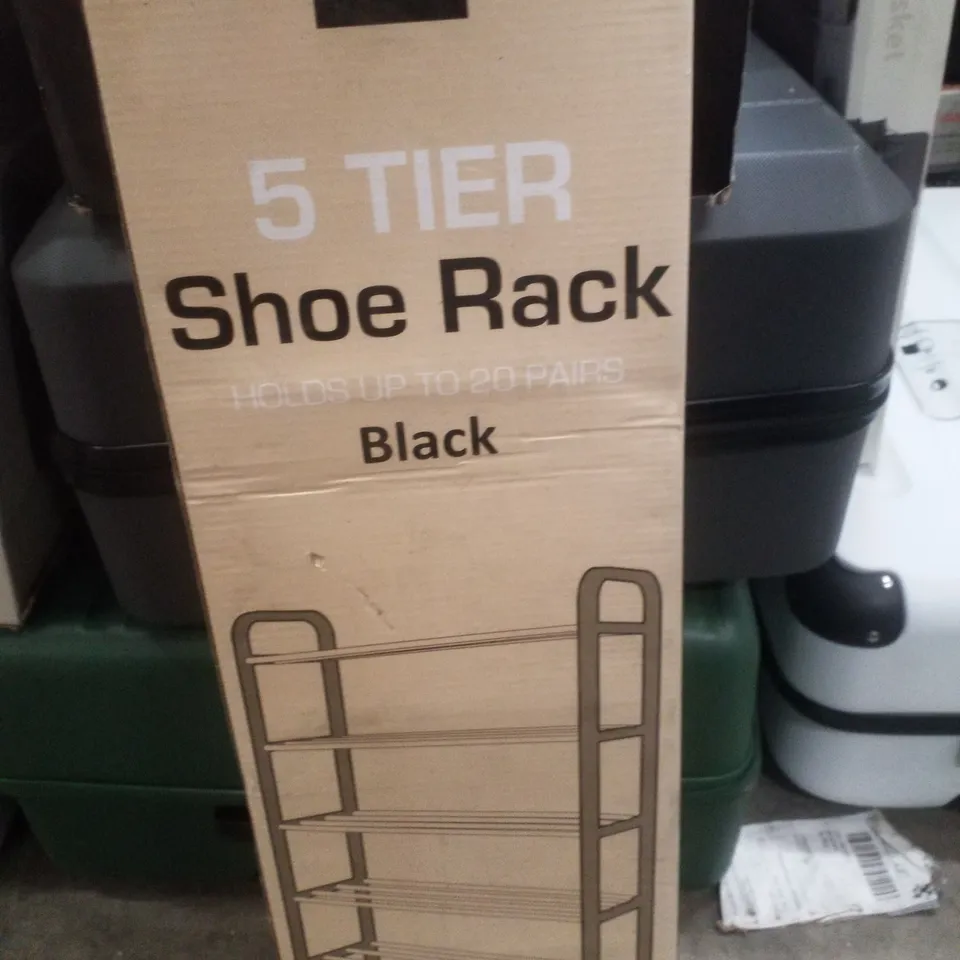 BOXED KEPLIN 5 TIER SHOE RACK - BLACK 
