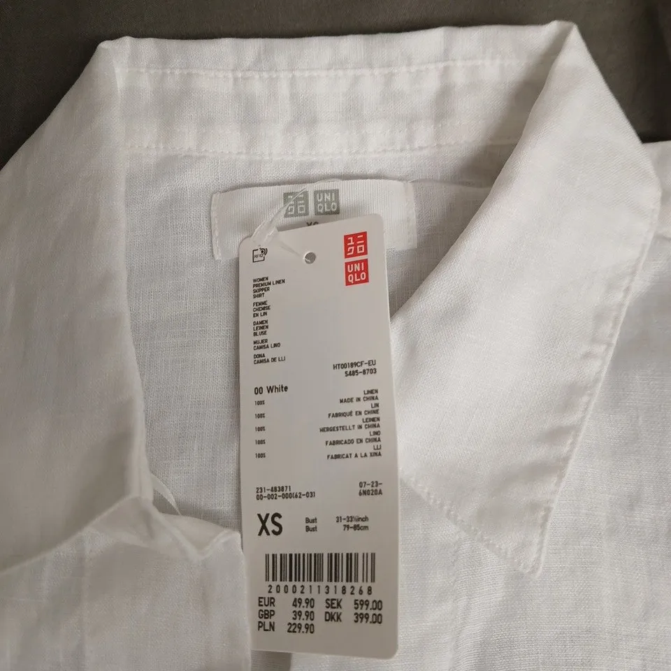 UNIQLO WOMEN'S PREMIUM LINEN SHIRT – WHITE – XS