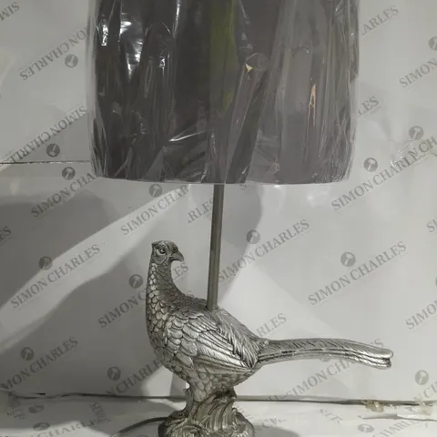 ALISON CORK ANIMAL TABLE LAMP - SILVER PHEASANT