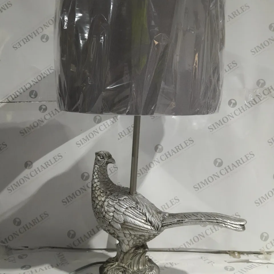 ALISON CORK ANIMAL TABLE LAMP - SILVER PHEASANT