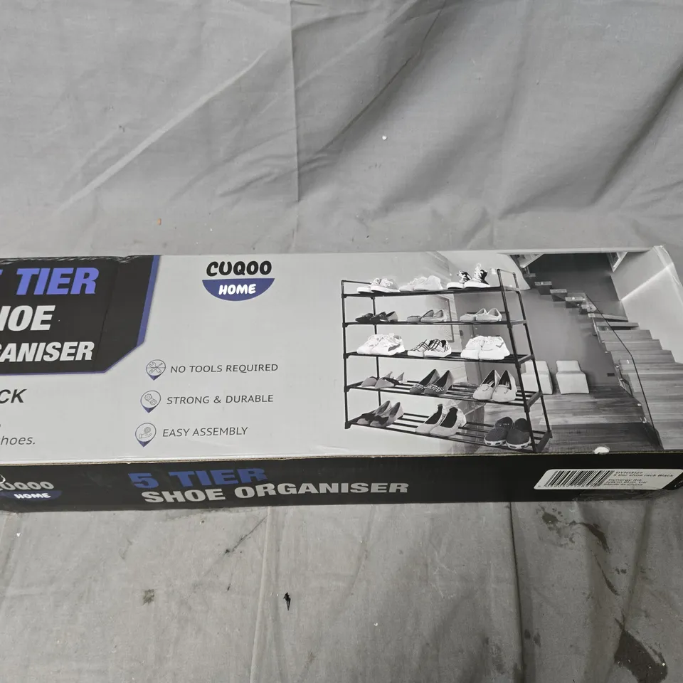 CUQOO HOME 5-TIER SHOE ORGANISER – BLACK