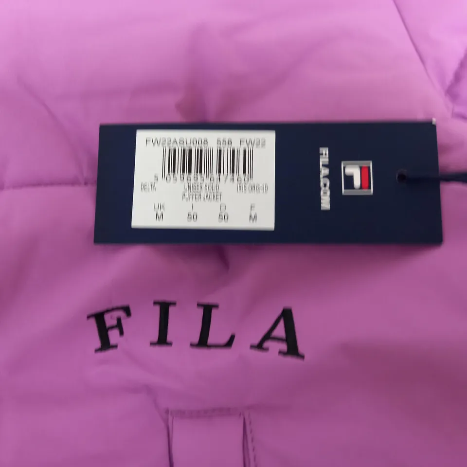 FILA UNISEX SOLID PUFFER JACKET IN PINK - UK M