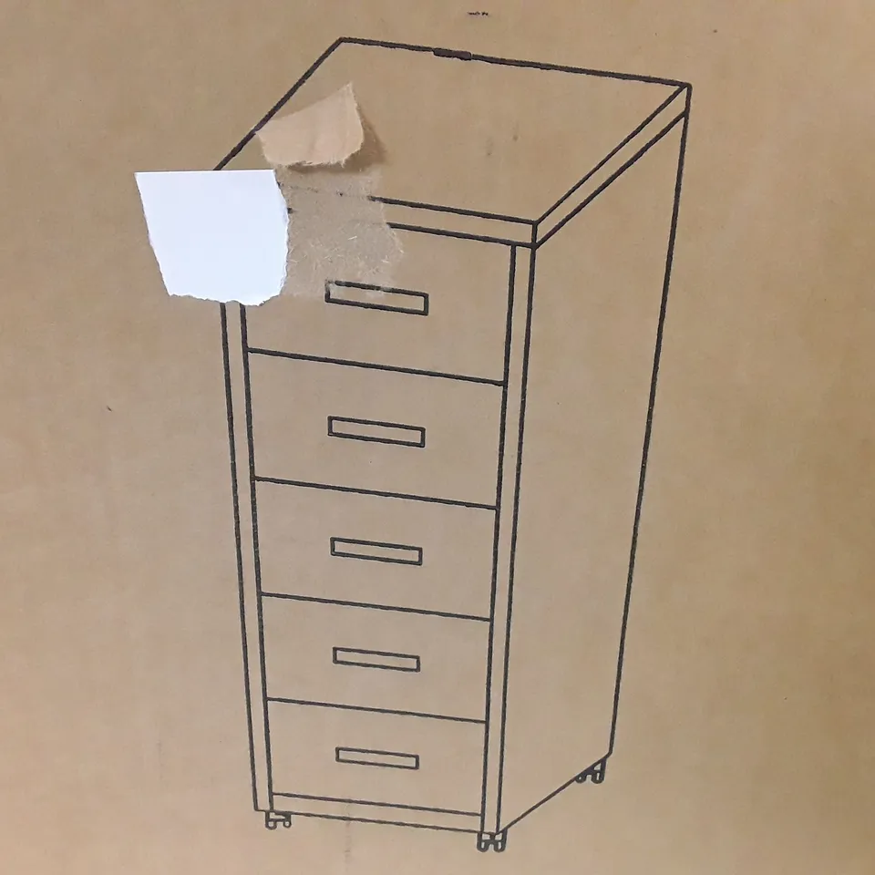 BOXED WHITE 5-DRAWER CABINET - 1PC/CTN