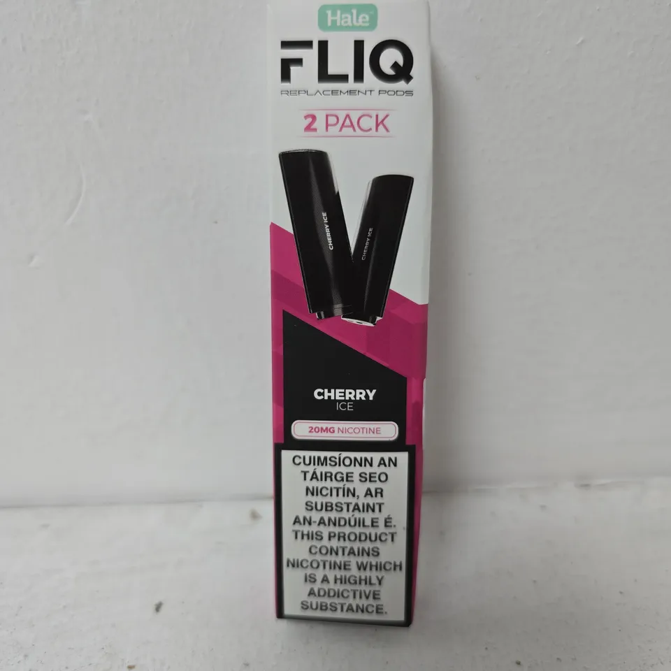 APPROXIMATELY 200 BOXED HALE FLIQ CHERRY ICE REPLACEMENT POD PACKS (2 REPLACEMENT PODS PER PACK) 