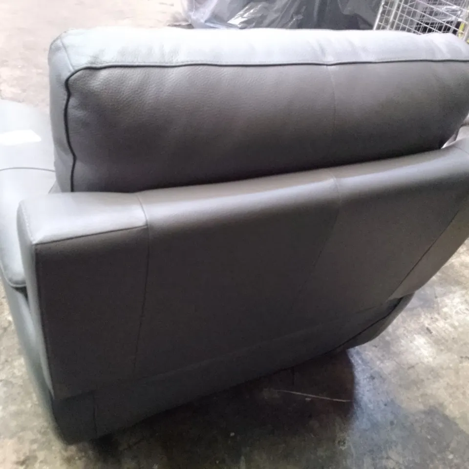 QUALITY ITALIAN DESIGNER PATRIZIO SMALL ARMS ELECTRIC RECLINER CHAIR - ANTHRACITE GREY LEATHER