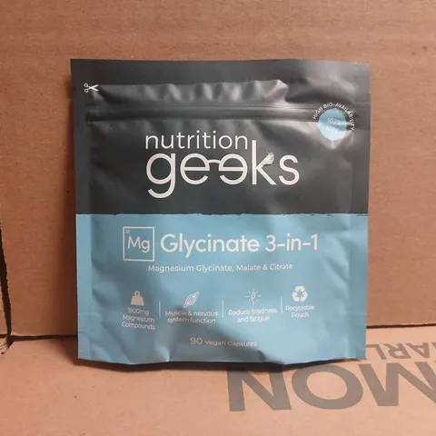 NUTRITION GEEKS GLYCINATE 3-IN-1 MAGNESIUM GLYCINATE, MALATE & CITRATE - 90 VEGAN CAPSULES
