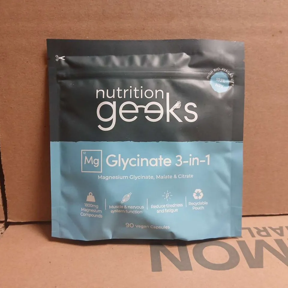 NUTRITION GEEKS GLYCINATE 3-IN-1 MAGNESIUM GLYCINATE, MALATE & CITRATE - 90 VEGAN CAPSULES